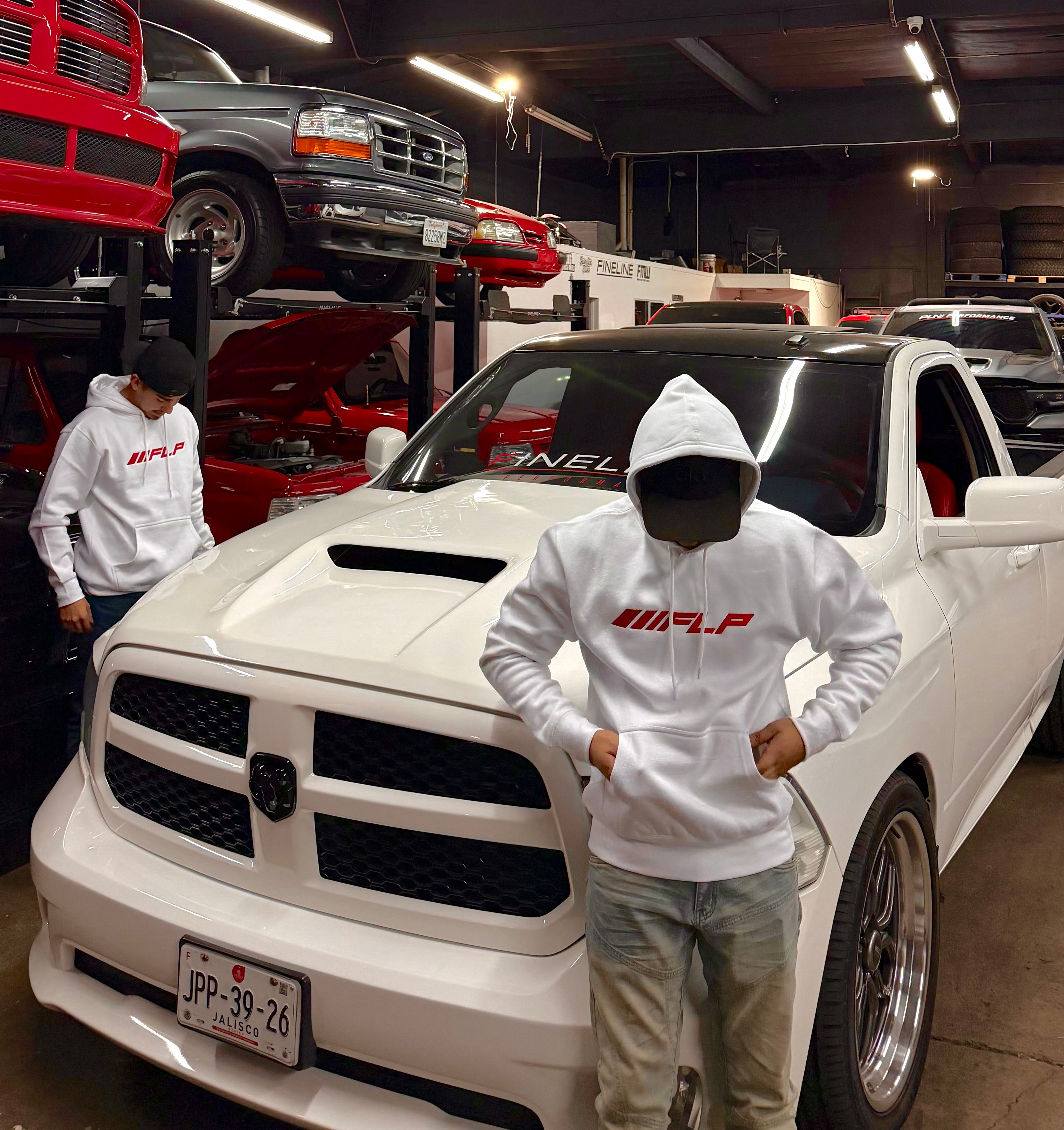 THE LAST FLP DROP - WHITE FLP EMBROIDERED HOODIES